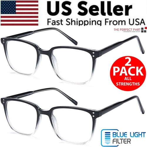 2 PK Unisex Blue Light Blocking Reading Glasses
