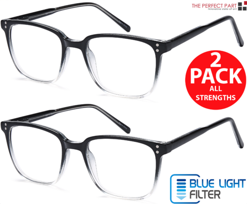 2 PK Unisex Blue Light Blocking Reading Glasses